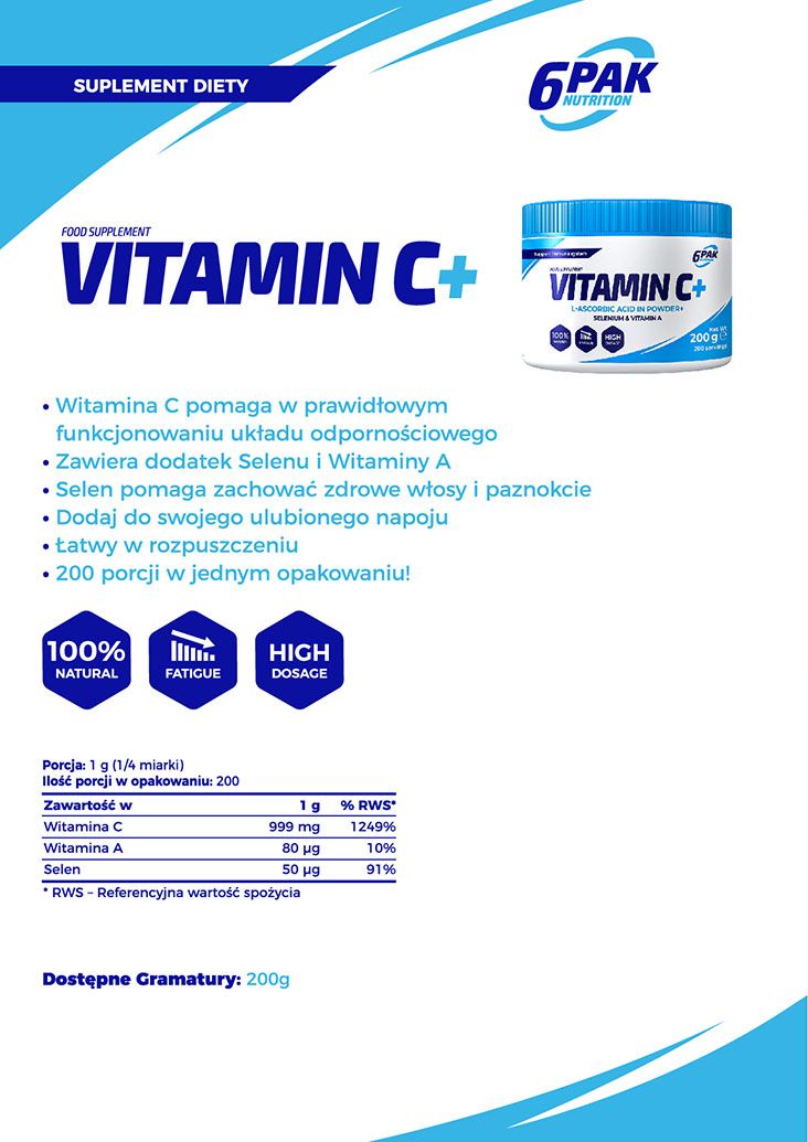 6PAK Nutrition Vitamin C+ - 200g