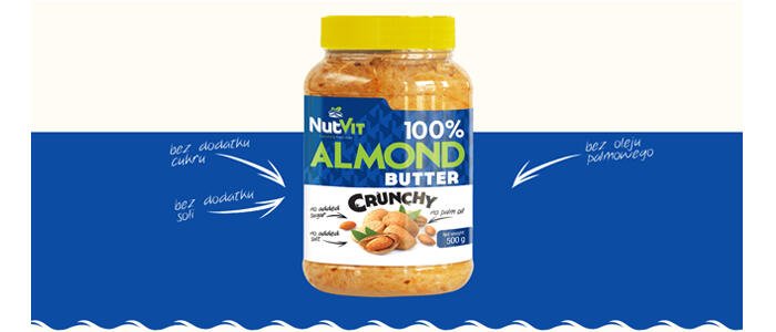 Ostrovit NutVit 100% Almond Butter Crunchy - 500g