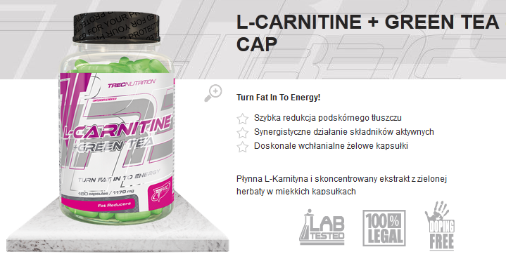 Trec L-Carnitine + Green Tea - 180 kaps.