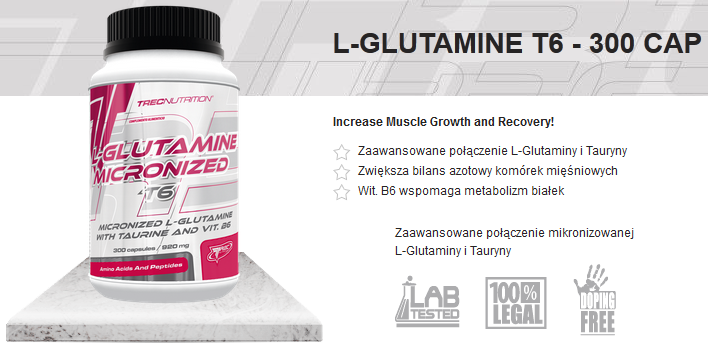 Trec L-Glutamine Micronized T6 - 240 kaps.